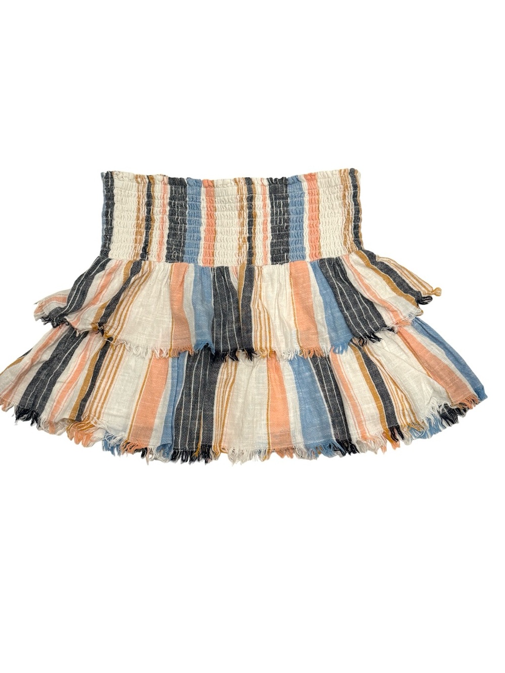 Aerie Multi-stripe Tiered Ruffle Skirt M
